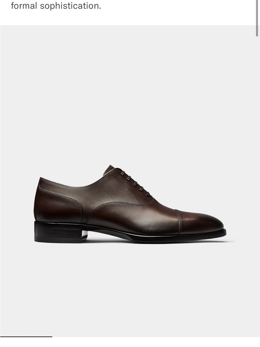 Suitsupply Dark Brown Leather Cap-Toe Oxford